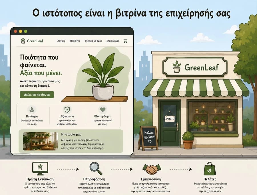 Μια ιστοσελίδα αποτελεί την καλύτερη βιτρίνα της επιχείρησής σας.